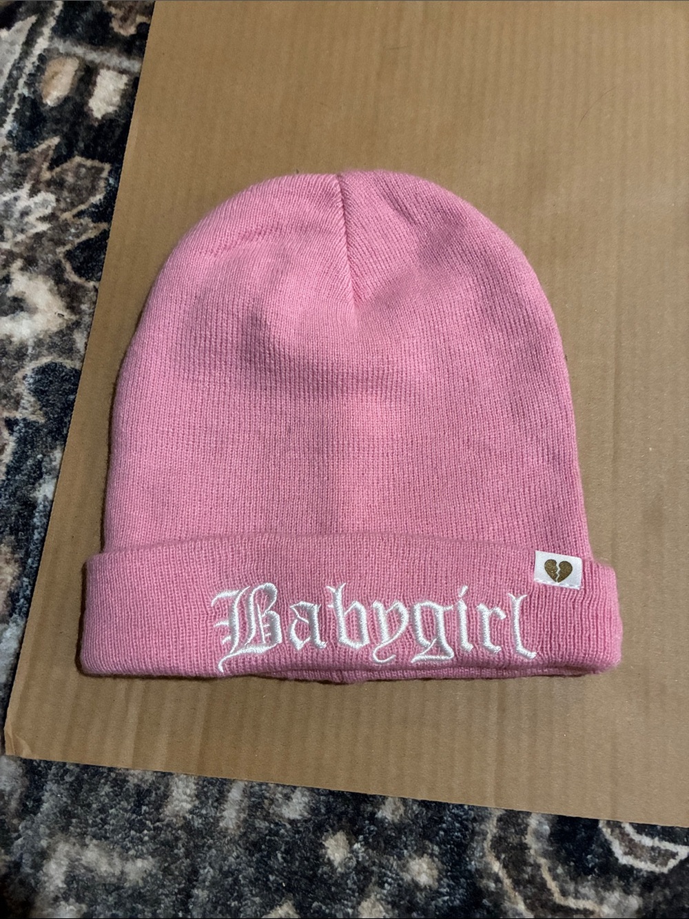 Pink 'Babygirl' Knit Beanie for Kids